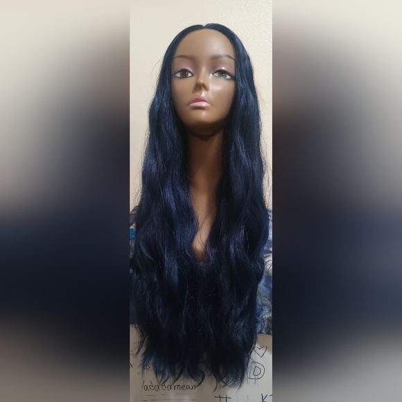 Elegant Blue & Black Women's Wig - Picture 7 of 10